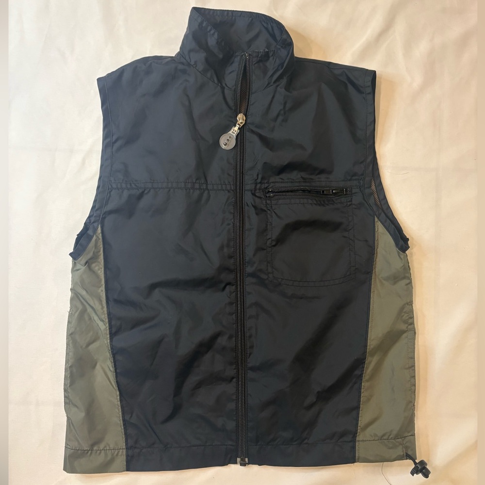 Women XS Black & Olive Utility Zip-Up Outdoor Vest